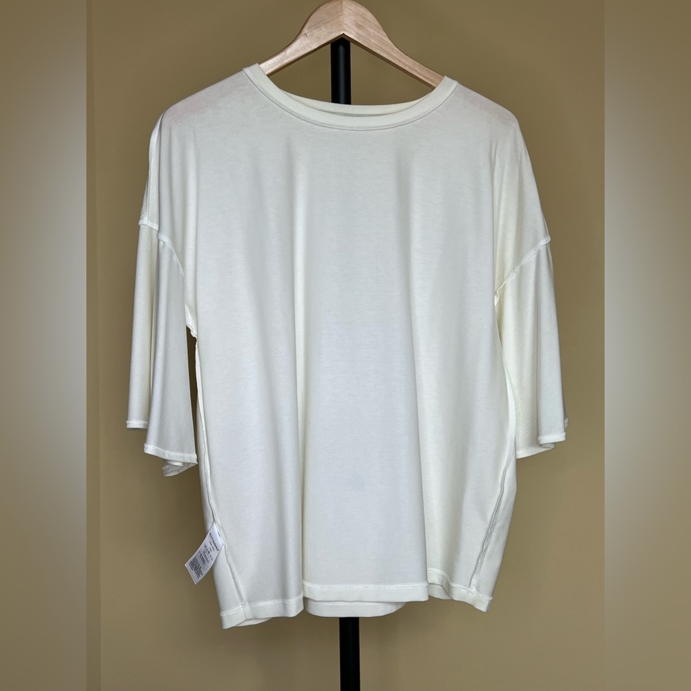Marimekko Blouse Saima Bell Half-Sleeves Off White Size M - Picture 12 of 16